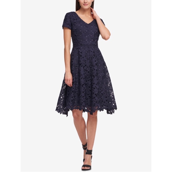 Dkny Dresses & Skirts - DKNY Navy Lace Fit and Flare Dress